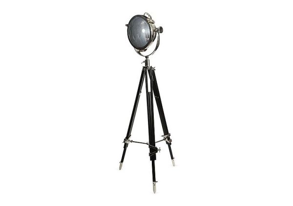 Culinary Concepts Rolls Headlamp Floor Lamp with Black Wood Tripod