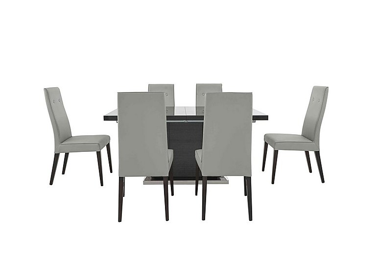 ALF St Moritz Extending Dining Table and 6 Faux Leather Chairs