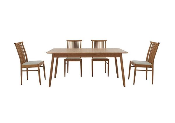 Ercol Teramo Medium Dining Table and 4 Slatted Chairs