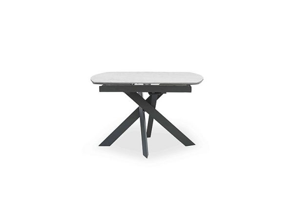 Warrior Crystal White Swivel Extending Dining Table