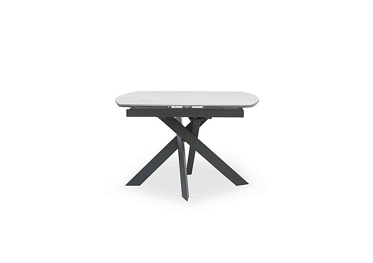 Warrior Crystal White Swivel Extending Dining Table