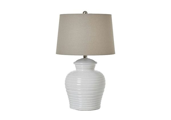 White Ceramic Pot Table Lamp