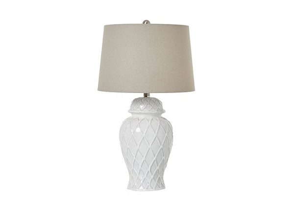 White Ginger Jar Table Lamp