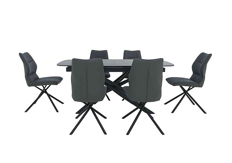 Zeppelin Extending Dining Table and 6 Side Chairs