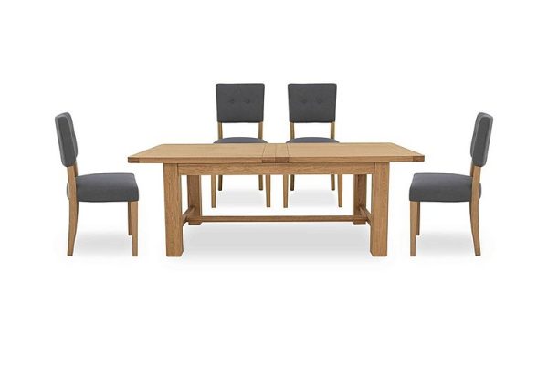 Augusta Large Rectangular Extending Dining Table and 4 Open Back Upholstered Chairs Anthracite