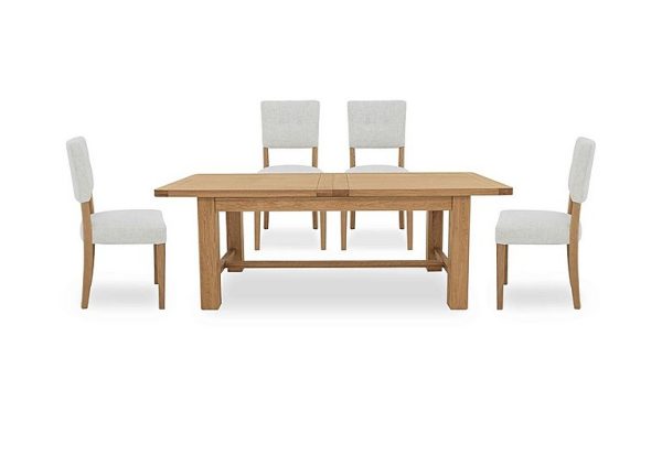 Augusta Large Rectangular Extending Dining Table and 4 Open Back Upholstered Chairs