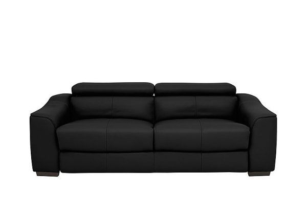 Elixir 3 Seater BV Leather Sofa Bed Classic Black