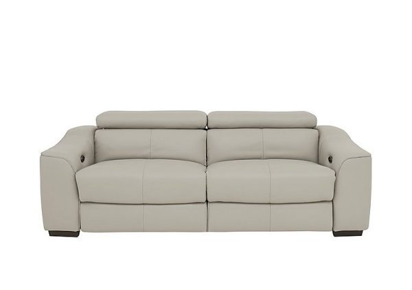 Elixir 3 Seater BV Leather Sofa Bed Silver Grey