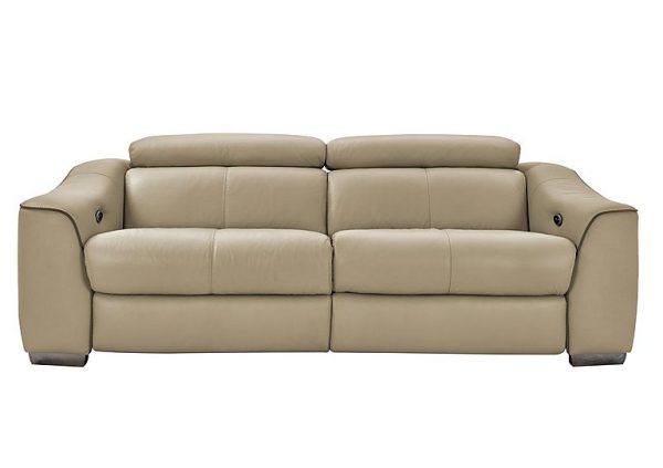 Elixir 3 Seater BV Leather Sofa Bed BV Pebble