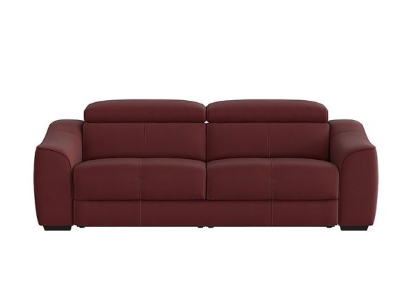 Elixir 3 Seater HW Leather Sofa Bed Deep Red