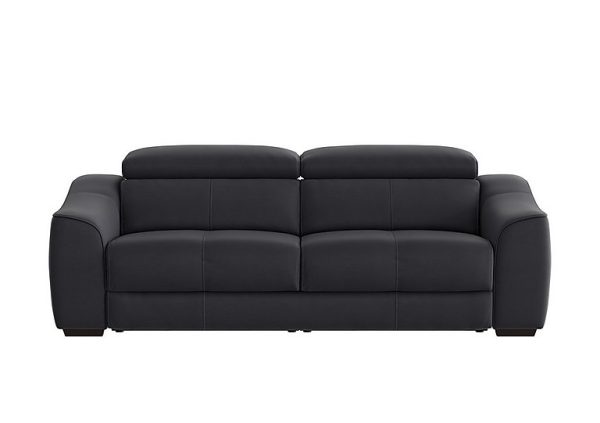 Elixir 3 Seater HW Leather Sofa Bed Black