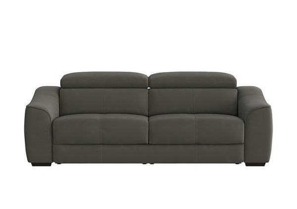 Elixir 3 Seater HW Leather Sofa Bed Charcoal Gray