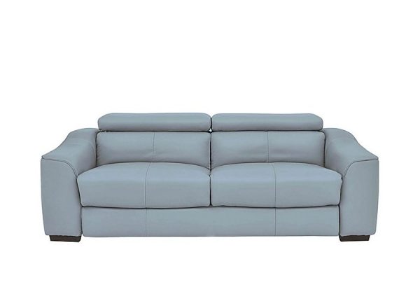 Elixir 3 Seater NC Leather Sofa Bed Pearl Blue