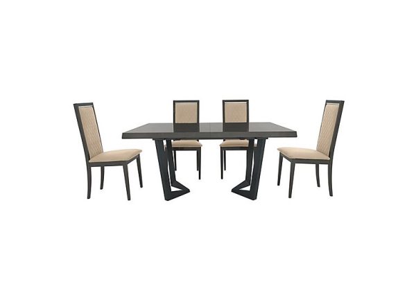 Palazzo 160cm Extending Dining Table in Silver Birch with 4 Rombi Chairs Aquos Cream