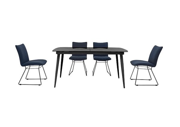 Ace Small Extending Dining Table and 4 Chairs GreyBlue