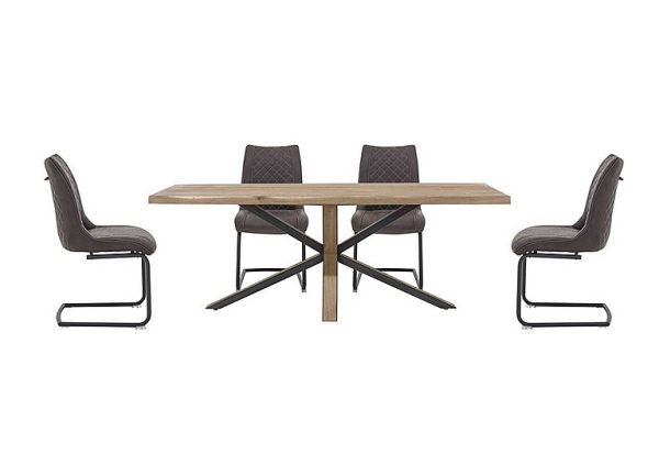 Habufa Detroit Starburst Leg Dining Table and 4 Baltimore Chairs Set 250 cm Anthracite