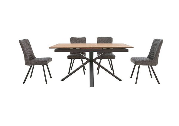 Earth Pop Up Extending Dining Table and 4 Chairs Graphite