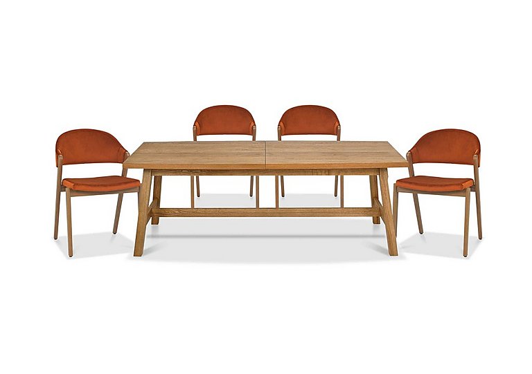 Stratford Large Extending Dining Table with 4 Fabric Chairs