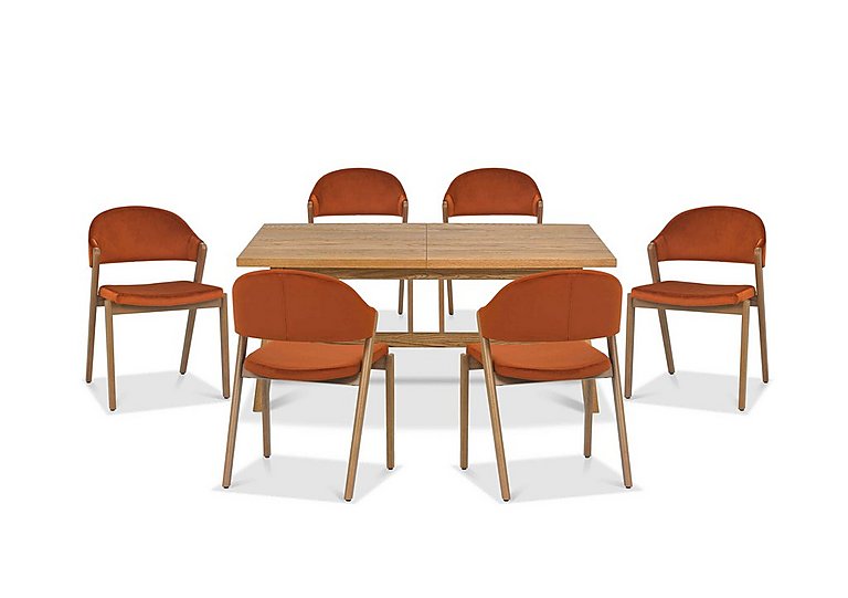 Stratford Small Extending Dining Table with 6 Fabric Chairs