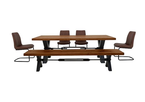 Bodahl Terra Dining Table 4 Cognac Chairs and Bench Set Old Bassano