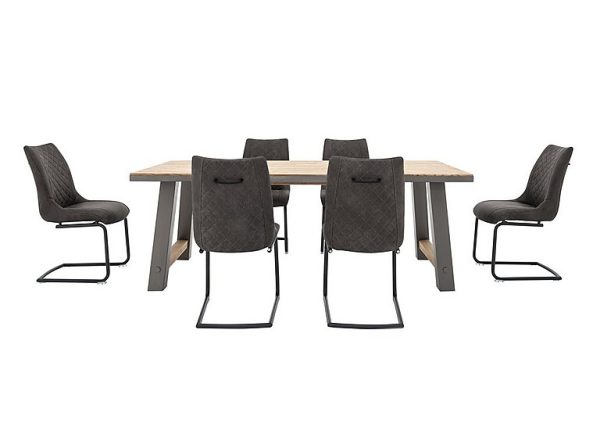 Habufa Baltimore Dining Table and 4 Chairs Set 180 cm Anthracite