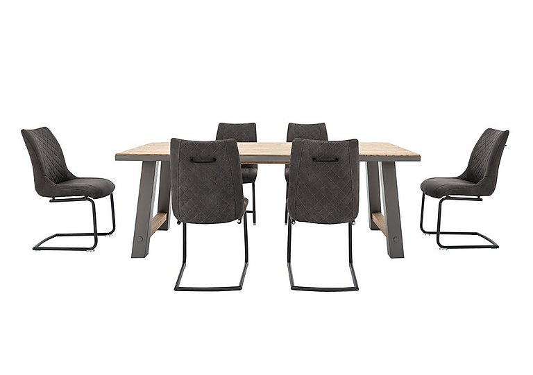 Habufa Baltimore Dining Table and 6 Chairs Set 210 cm Anthracite