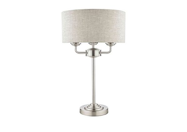 Laura Ashley Sorrento 3 Light Table Lamp Nickel