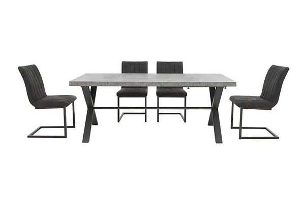 Moon Dining Table and 4 Cantilever Chairs Set 150 cm