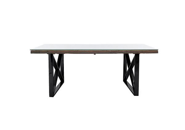 Noir Dining Table with X Leg Base 180 cm