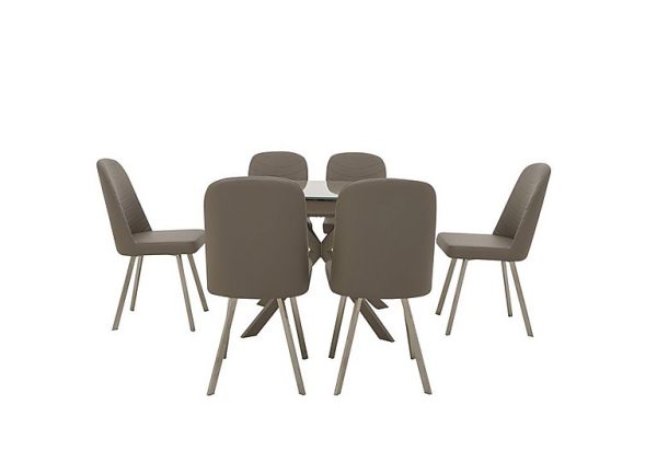 Wizard Extending Dining Table and 6 Chairs Cappuccino