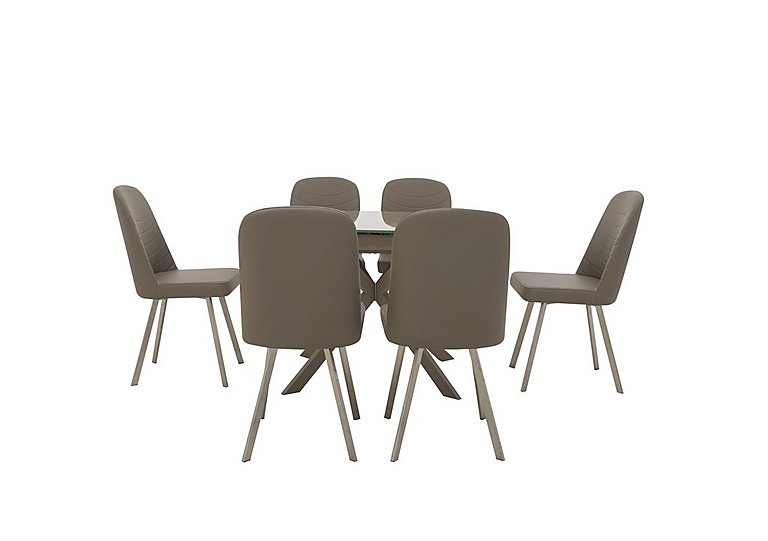 Wizard Extending Dining Table and 6 Chairs Cappuccino