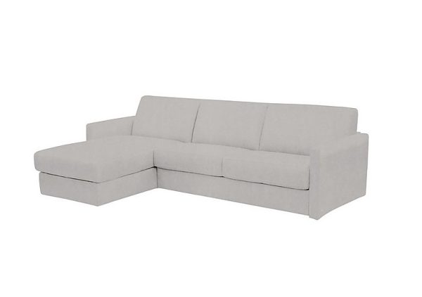 Nicoletti Alcova 3 Seater Left Hand Facing Fabric Sofa Bed and Storage Chaise with Slim Arms Flambe Ghiaccio