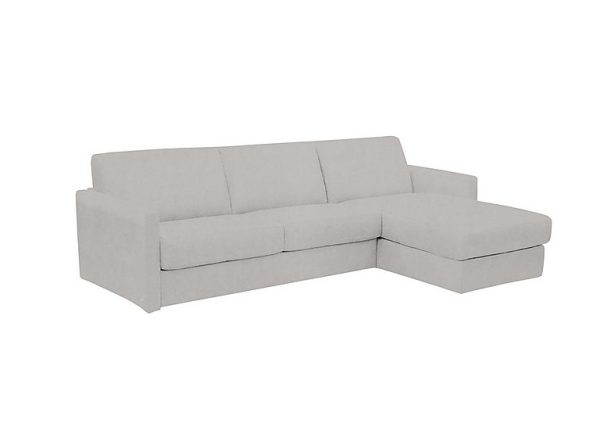 Nicoletti Alcova 3 Seater Right Hand Facing Fabric Sofa Bed and Storage Chaise with Slim Arms Flambe Ghiaccio