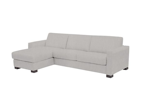 Nicoletti Alcova 3 Seater Left Hand Facing Fabric Sofa Bed and Storage Chaise with Box Arms Flambe Ghiaccio