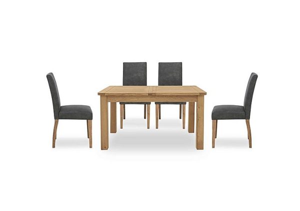 Augusta Small Rectangular Extending Dining Table and 4 Cowboy Upholstered Chairs Grey