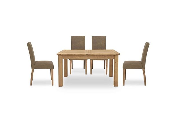 Augusta Small Rectangular Extending Dining Table and 4 Cowboy Upholstered Chairs Taupe