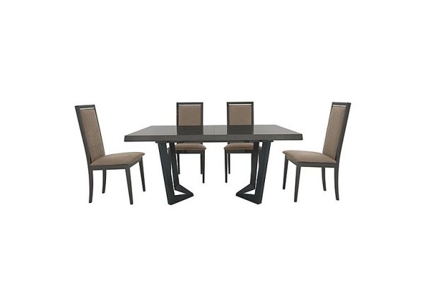 Palazzo 200cm Extending Dining Table in Silver Birch with 4 Rombi Chairs Aquos Taupe