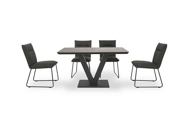 Ruben Dining Table with 4 Faux Suede Chairs