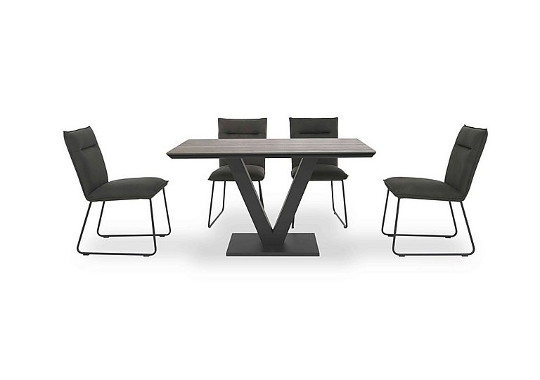 Ruben Dining Table with 4 Faux Suede Chairs