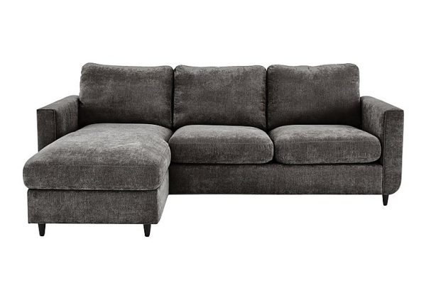 Esprit Fabric Left Hand Facing Chaise Sofa Bed with Storage Pewter