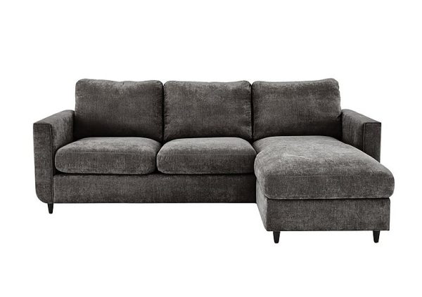 Esprit Fabric Right Hand Facing Chaise Sofa Bed with Storage Pewter