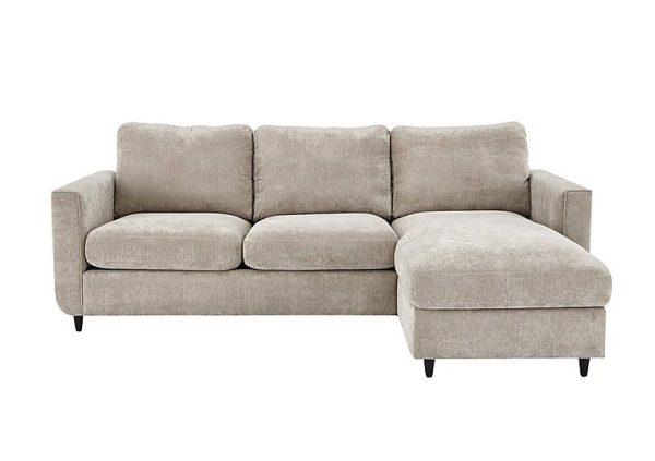 Esprit Fabric Right Hand Facing Chaise Sofa Bed with Storage Silver