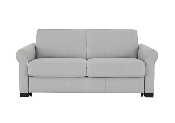 Nicoletti Alcova 2 Seater Fabric Sofa Bed with Scroll Arms Flambe Ghiaccio