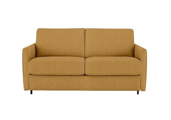 Nicoletti Alcova 2 Seater Fabric Sofa Bed with Slim Arms Flambe Ocre