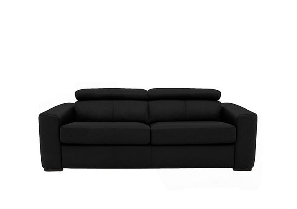 Infinity 3 Seater BV Leather Sofa Bed Classic Black