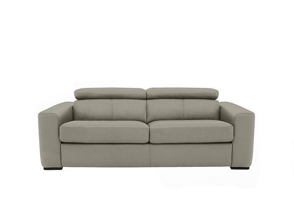 Infinity 3 Seater BV Leather Sofa Bed Silver Grey