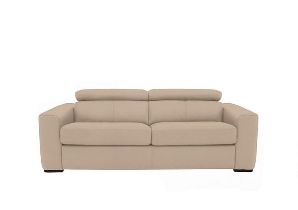 Infinity 3 Seater BV Leather Sofa Bed BV Pebble