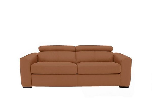 Infinity 3 Seater NC Leather Sofa Bed Pecan Brown