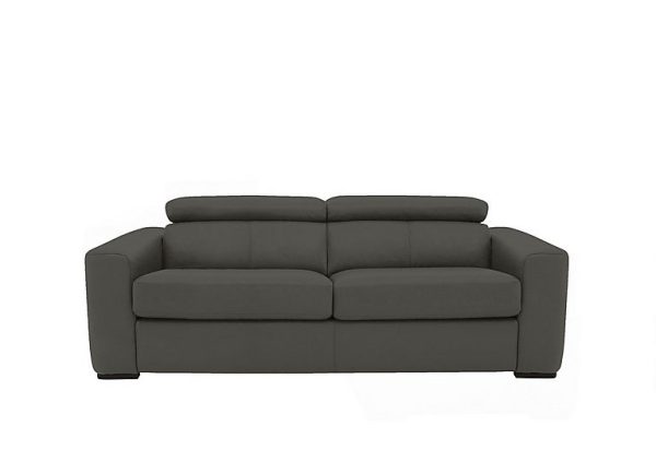 Infinity 3 Seater NC Leather Sofa Bed Charcoal Grey