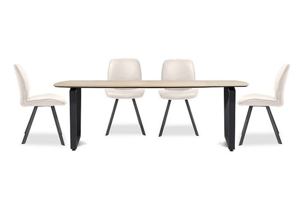 Habufa Montreal Dining Table with U Shaped Legs and 4 Semmi Chairs Kiezel